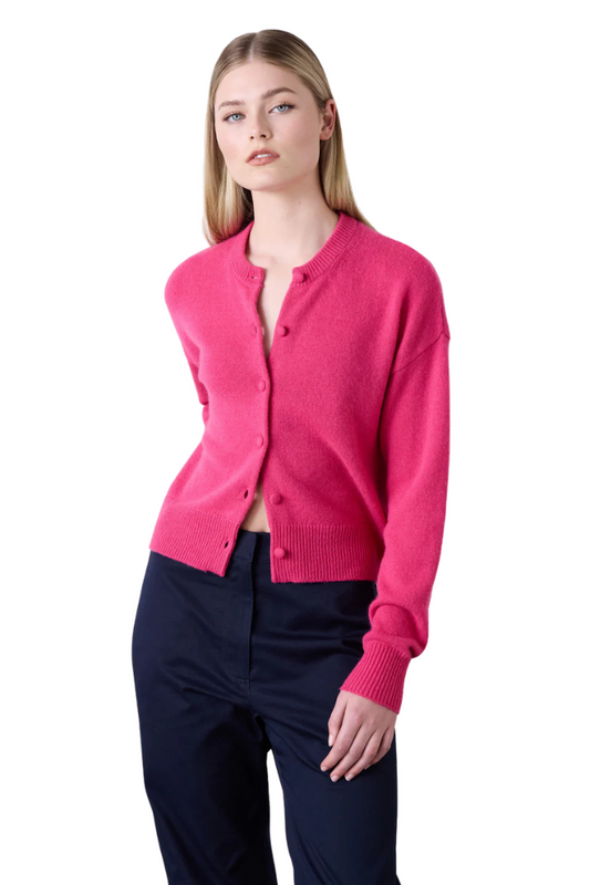 Boxy Cashmere Cardigan - Elsa Pink