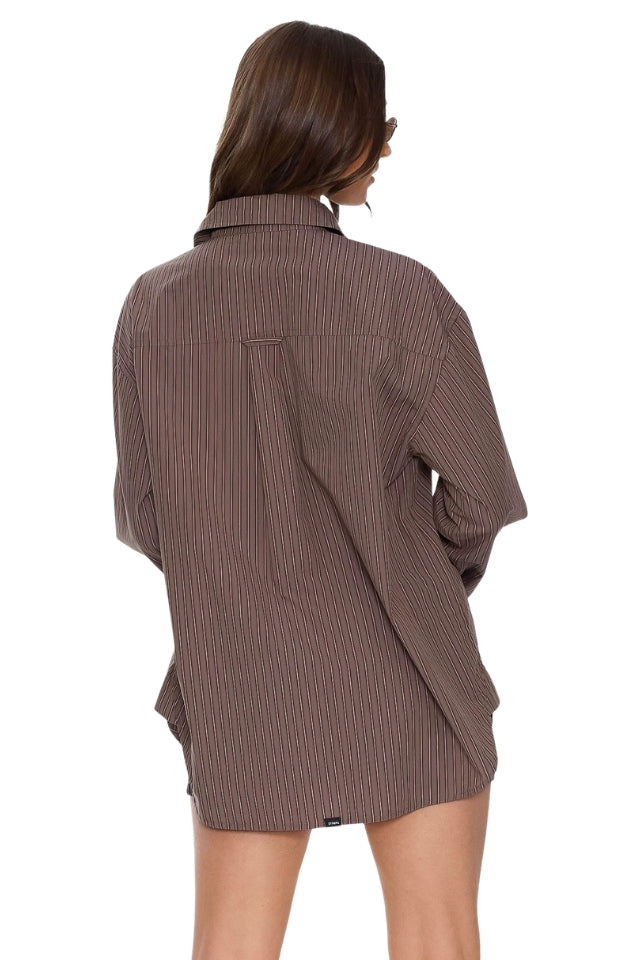 Brentwood Stripe Oversized Shirt - Falcon