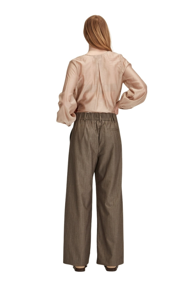Brooke Stripe Pant - Taupe Stripe