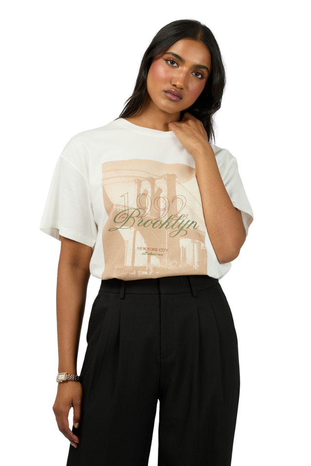 Brooklyn Oversized Tee - Vintage White
