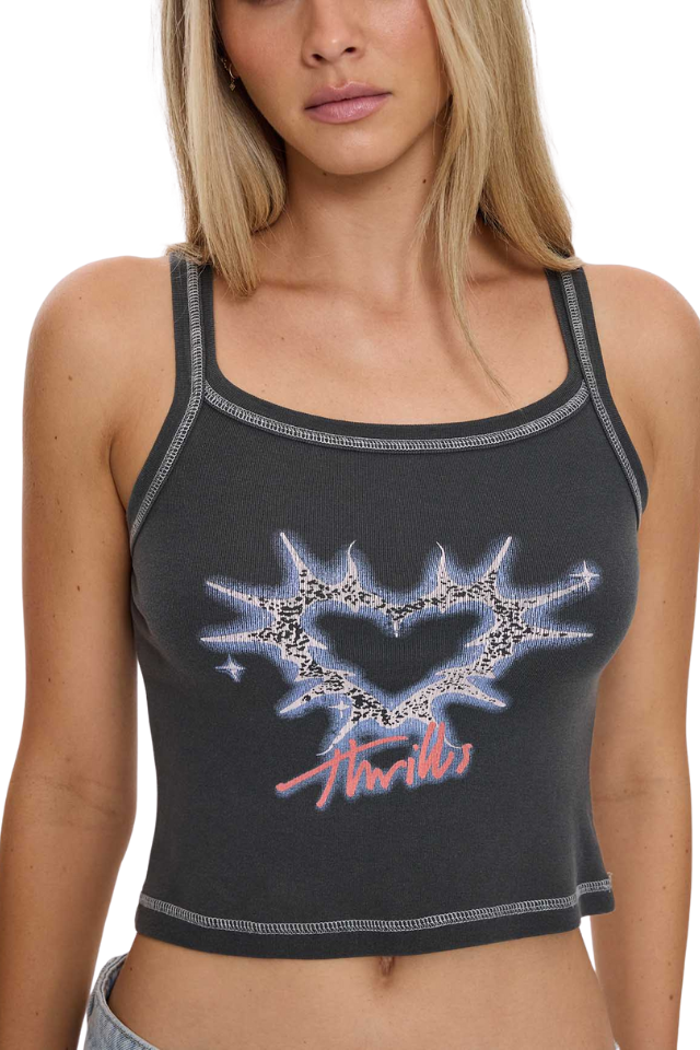 Burning Hearts Base Tank - Merch Black