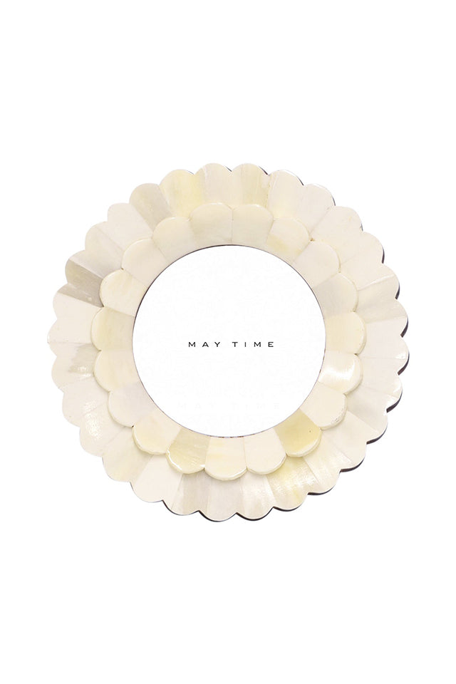 CR01 Maytime Double Scalloped Round Frame Cream
