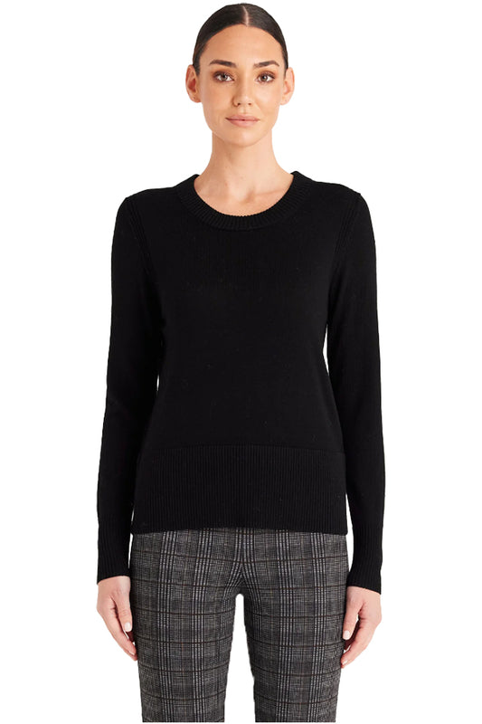 Cable CAW23104 Nine Merino Crew Sweater Black 