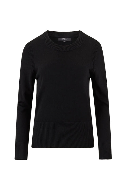 Cable CAW23104 Nine Merino Crew Sweater Black 