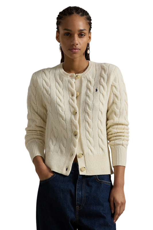 Cable Knit Cardigan - Authentic Cream