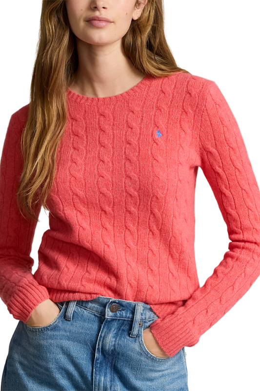 Cable Knit Cashmere Jumper - Rosette Heather