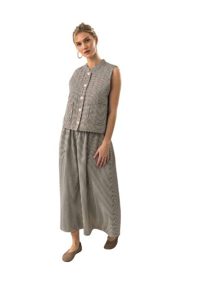 CairoLL Quilted Vest - Stripe Black