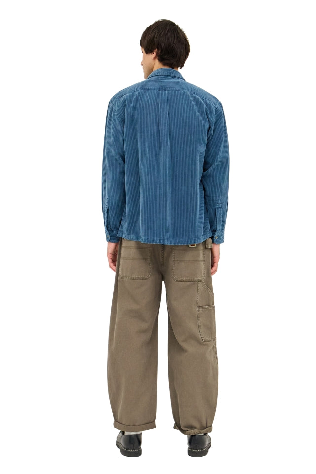 Campus Chunky Cord Long Sleeve Shirt - Washed Blue