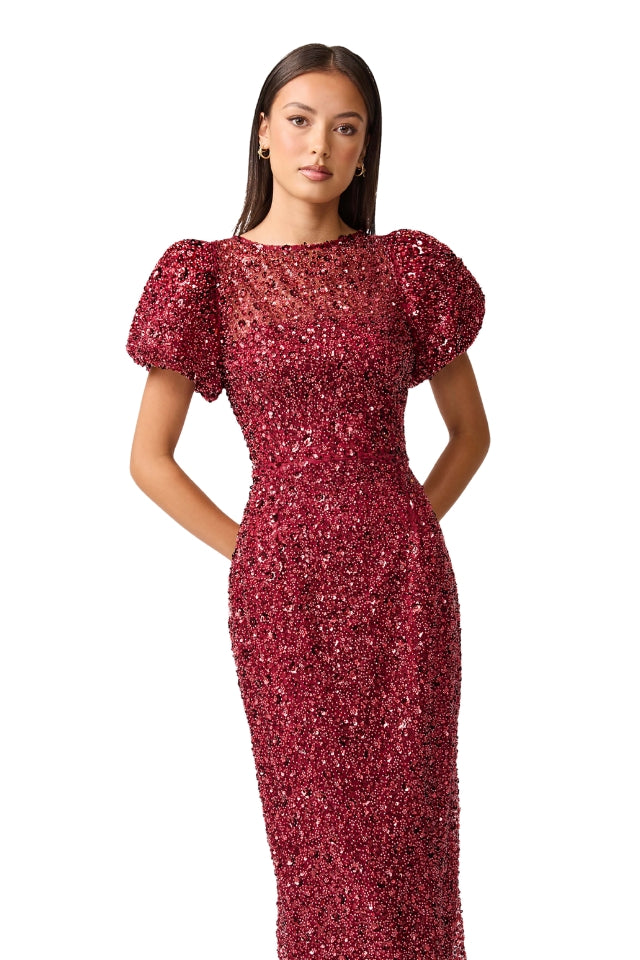 Carmen Midi Dress - Berry