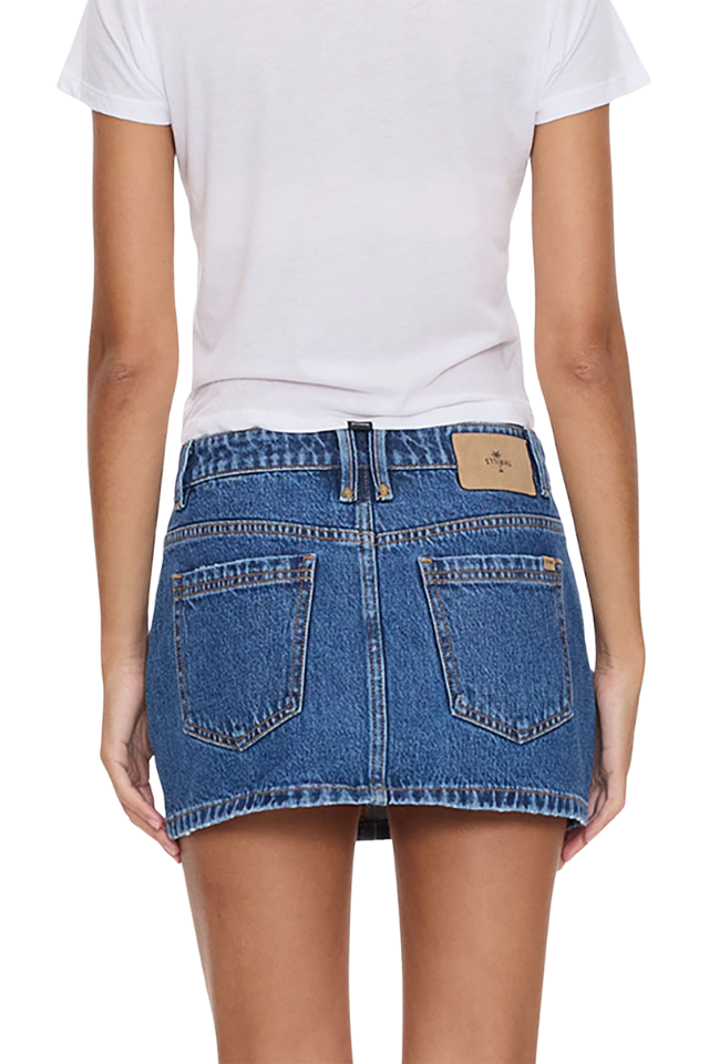 Carmen Mid Rise Micro Skirt - Deep Vintage Blue