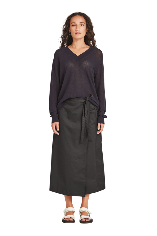 Carnival V Neck Sweater - French Navy