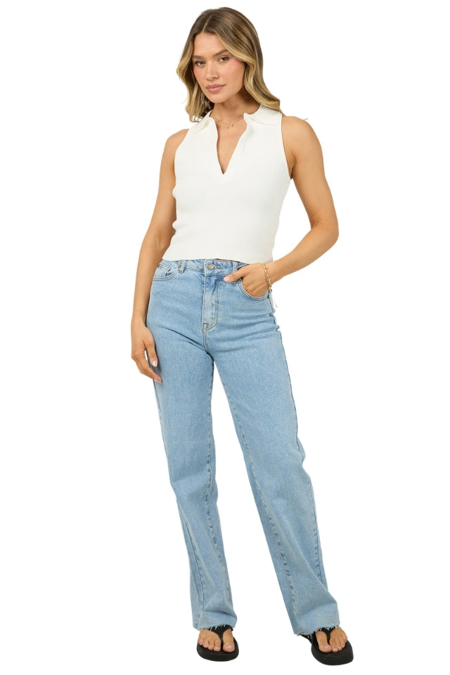 Carrie Knit Top - Vintage White