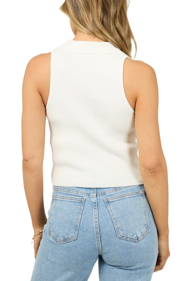 Carrie Knit Top - Vintage White