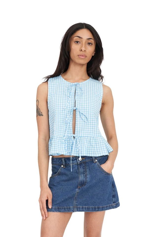 Catalina Bow Top - Blue/Chalk