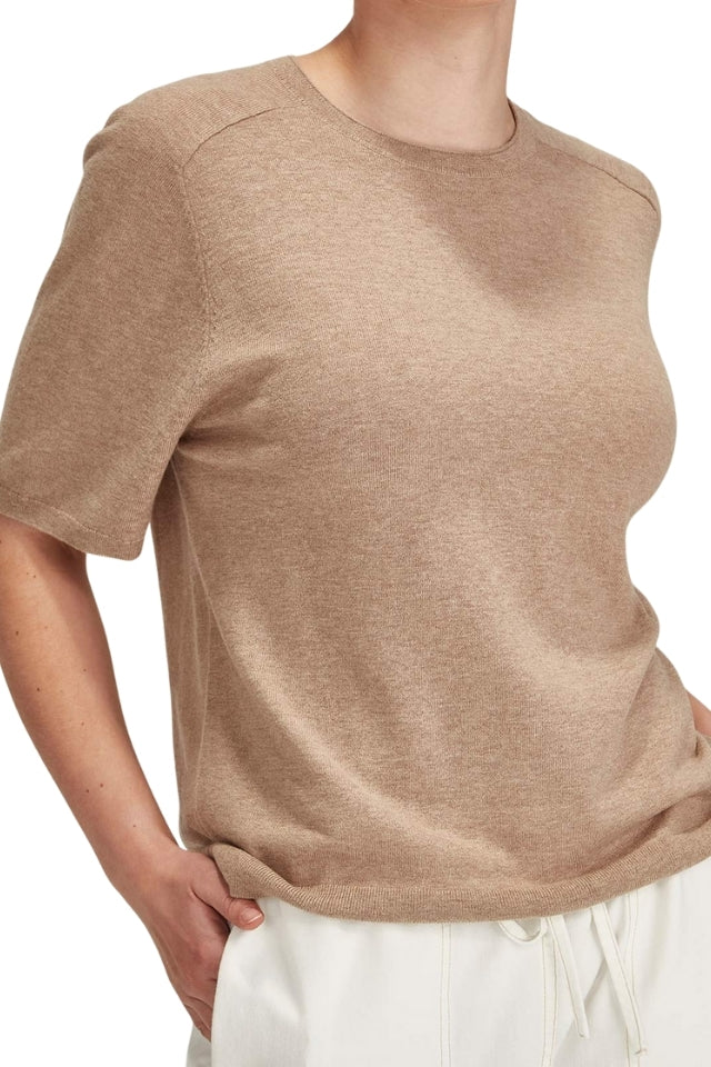 Cecilia Knit Tee - Oatmeal
