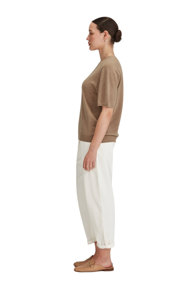 Cecilia Knit Tee - Oatmeal