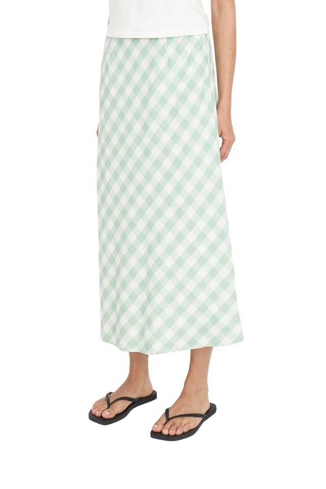 Celine Lila Midi Skirt - Matcha/Chalk