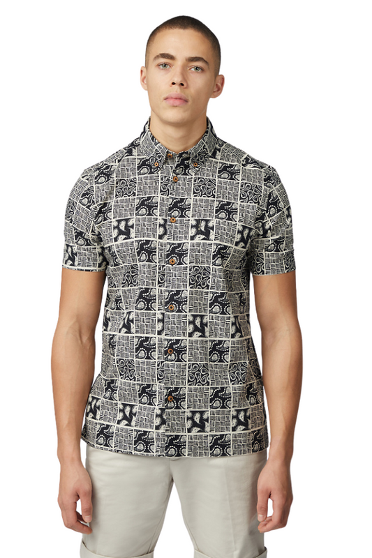 Checkerboard Paisley Print Ss