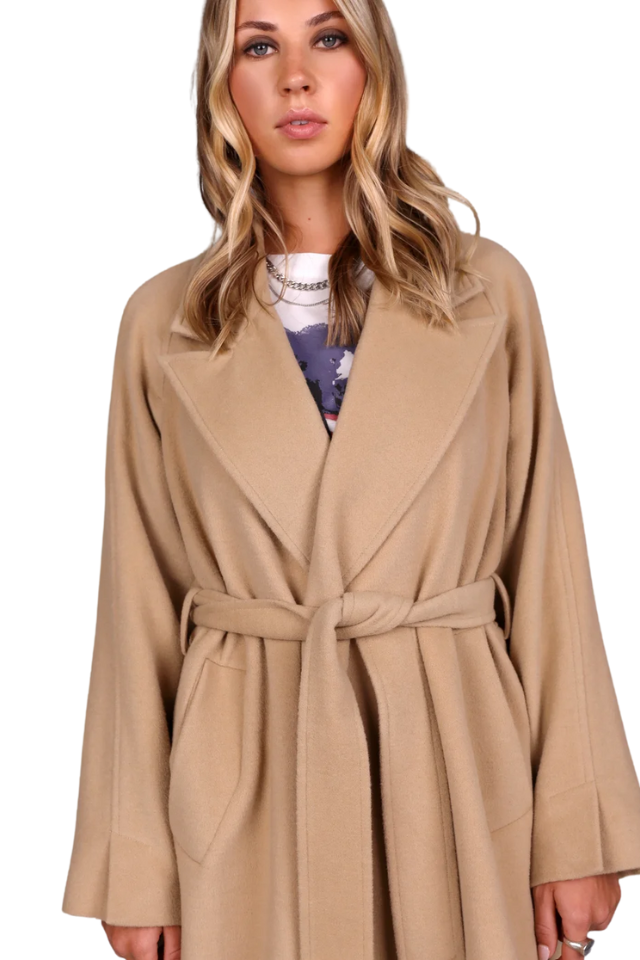 Chief Wool Belted Wrap Coat