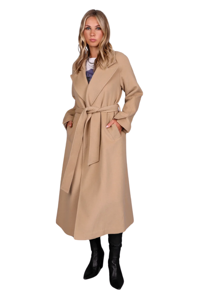 Chief Wool Belted Wrap Coat