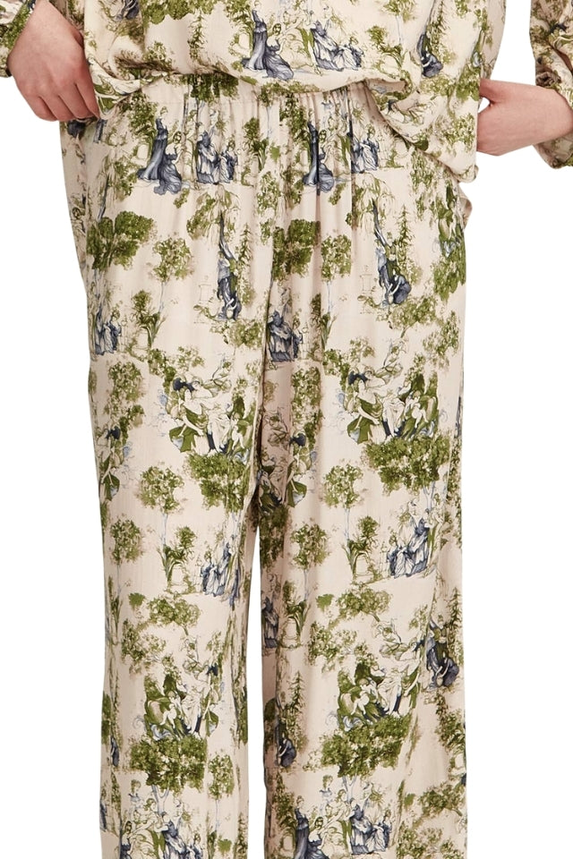Clara Print Pant - Moss Print