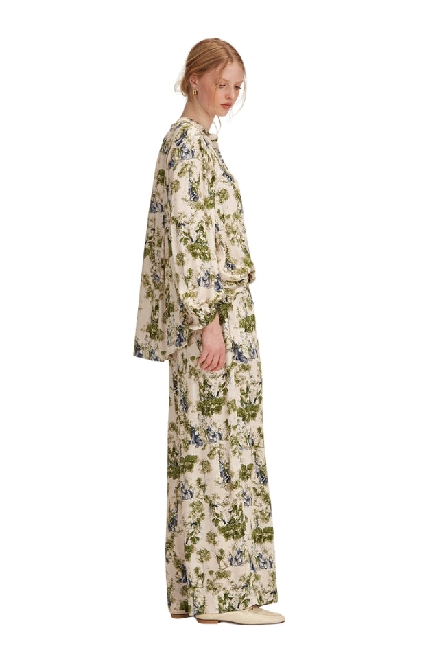 Clara Print Pant - Moss Print