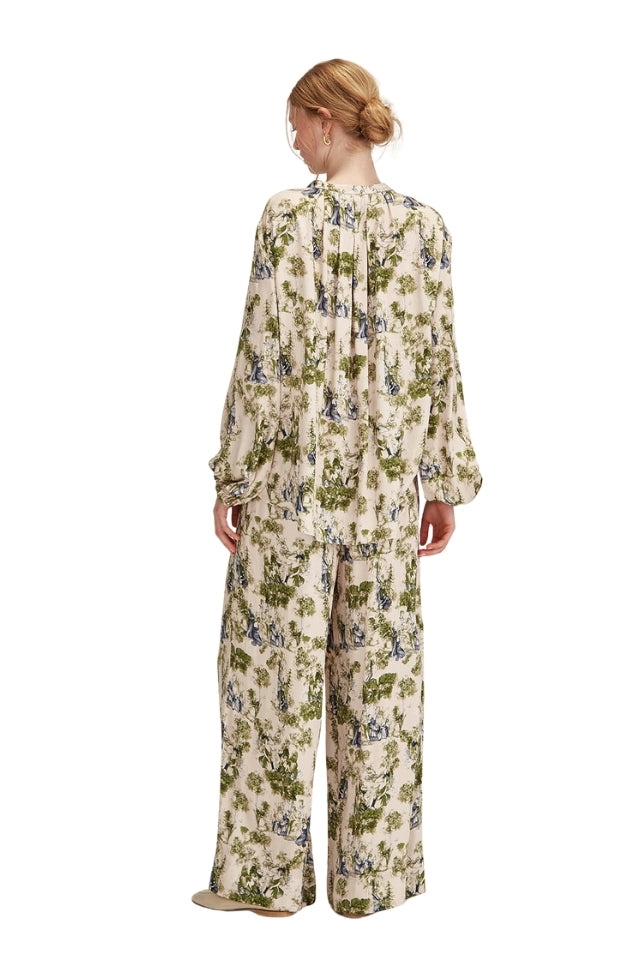 Clara Print Pant - Moss Print