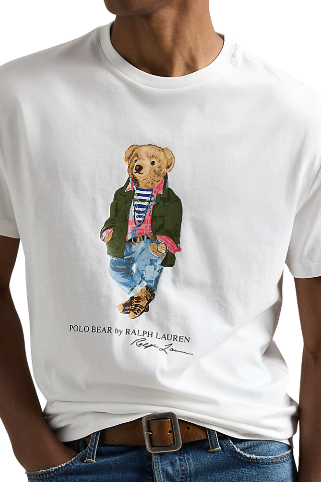 Classic Fit Polo Bear Jersey T-Shirt - White Explorer Bear