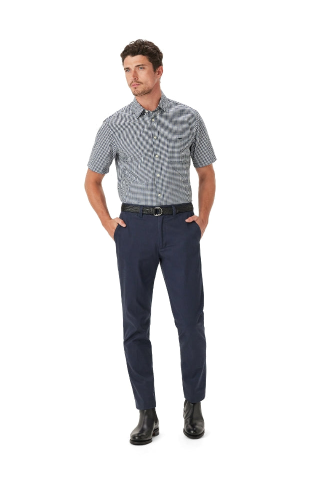 Classic Poplin Check Shirt - Navy/Charcoal