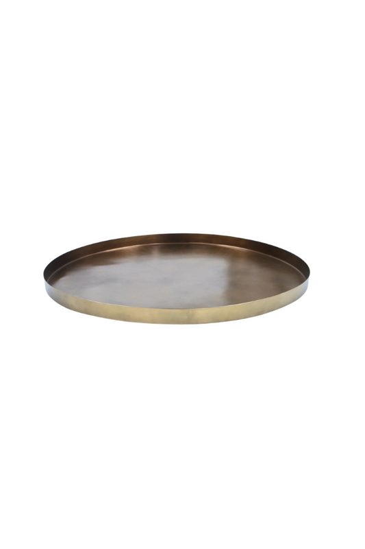 Elijah Round Tray - Vintage Brass Finish