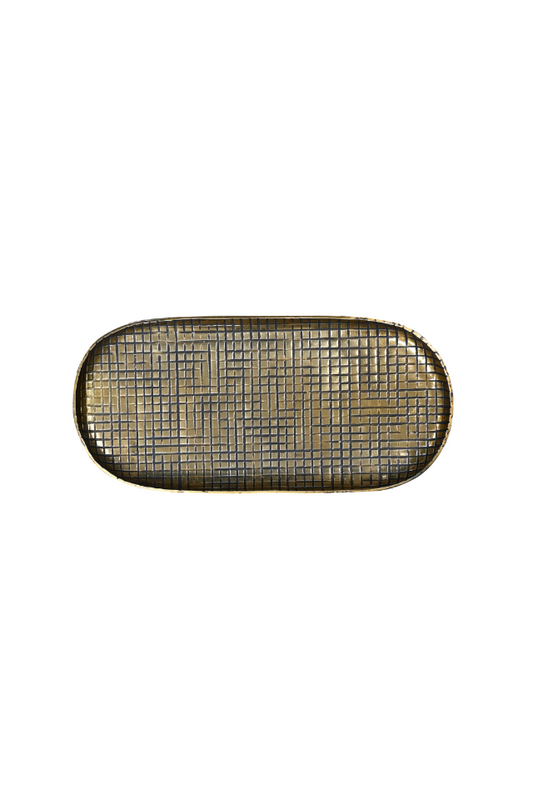 Oval Small Tray - Vintage Brass Finish