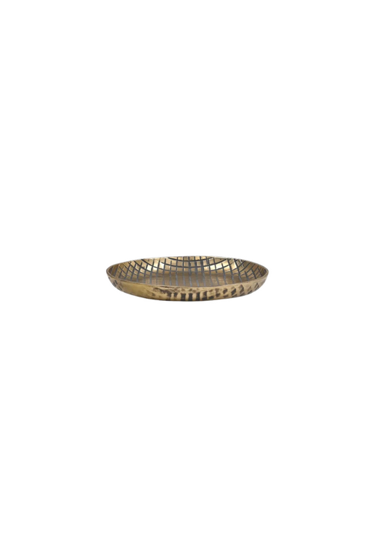 Round Tray/Candle Plate - Vintage Brass Finish