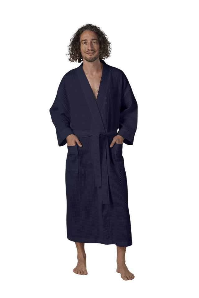 Waffle Robe - Navy