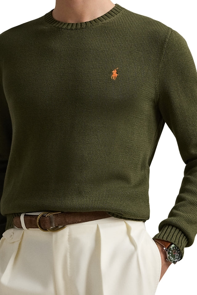 Cotton Crewneck Sweater - New Olive