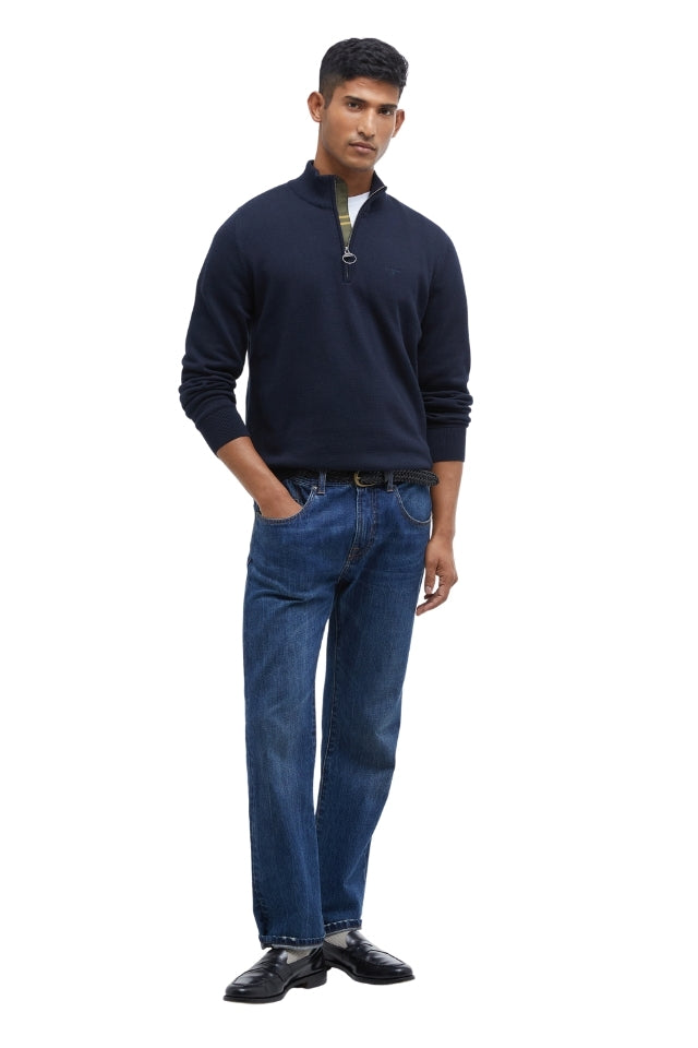 Cotton Half Zip Knitted Jumper