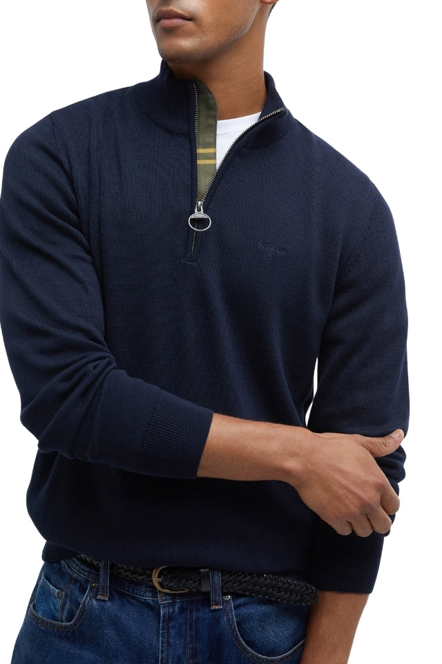 Cotton Half Zip Knitted Jumper