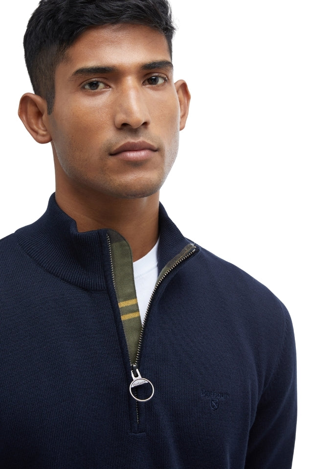 Cotton Half Zip Knitted Jumper