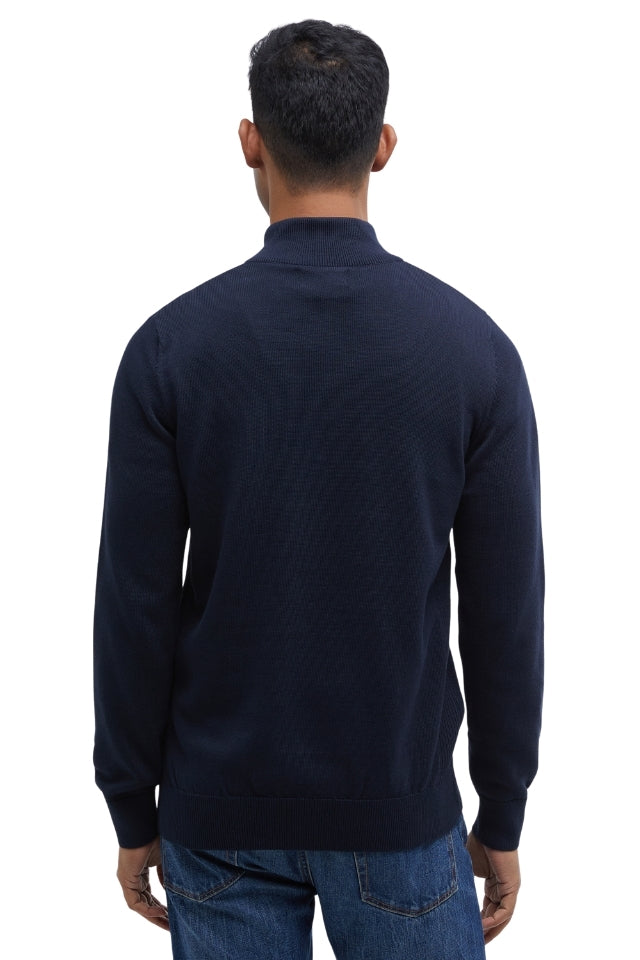 Cotton Half Zip Knitted Jumper