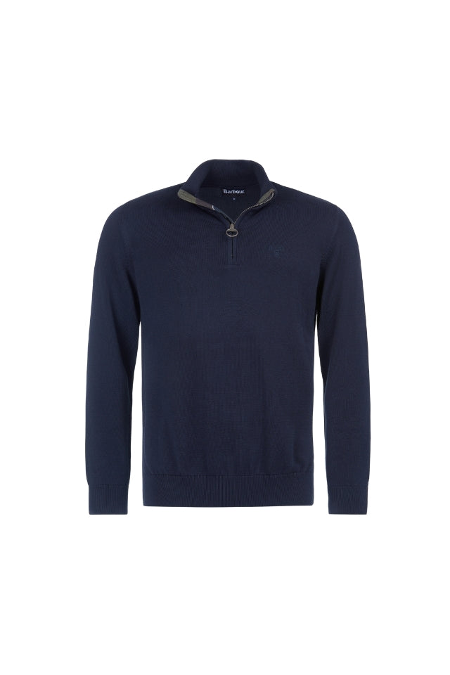 Cotton Half Zip Knitted Jumper