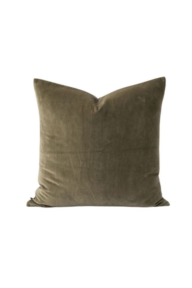 Cotton Velvet Cushion Cover - Sage