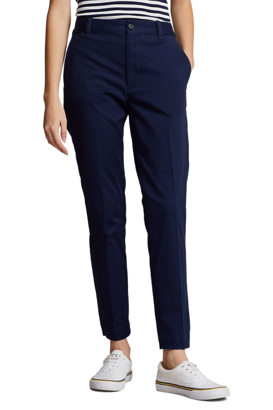 Cropped Slim Fit Twill Chino Pant