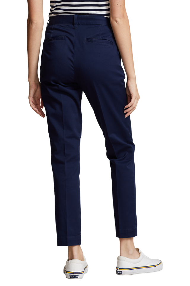 Cropped Slim Fit Twill Chino Pant