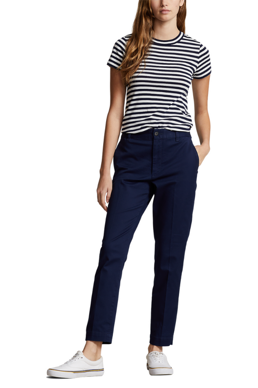 Cropped Slim Fit Twill Chino Pant