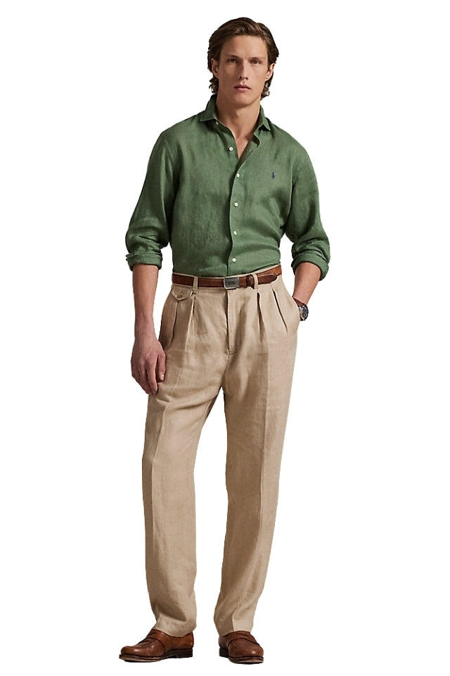 Custom Fit Linen Shirt - Natural