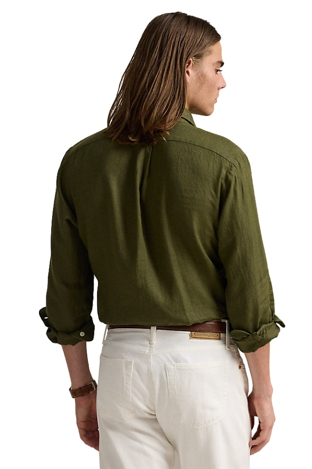 Custom Fit Linen Shirt - New Olive