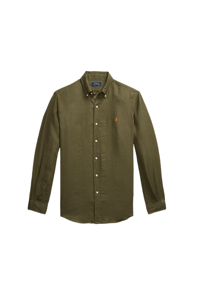 Custom Fit Linen Shirt - New Olive