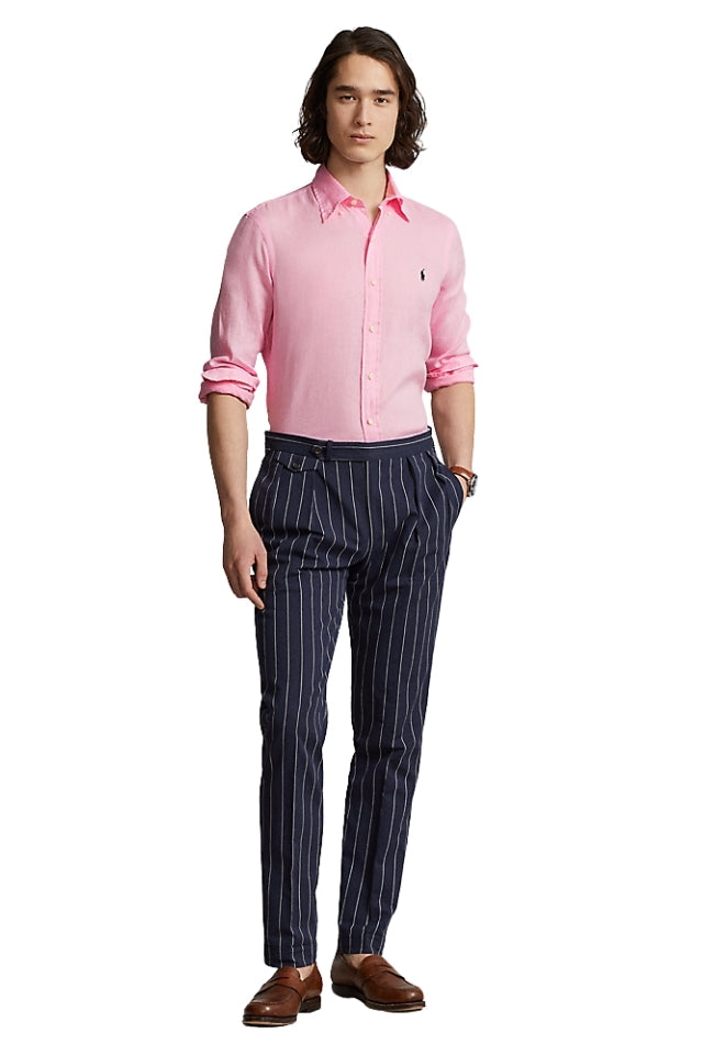 Custom Fit Linen Shirt - Pink