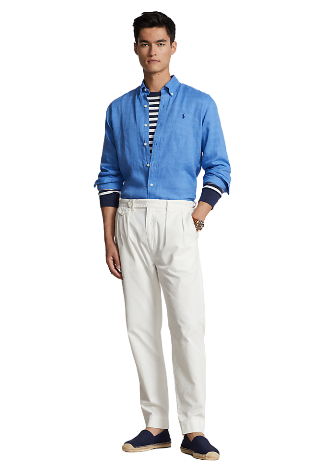 Custom Fit Linen Shirt - Summer Blue