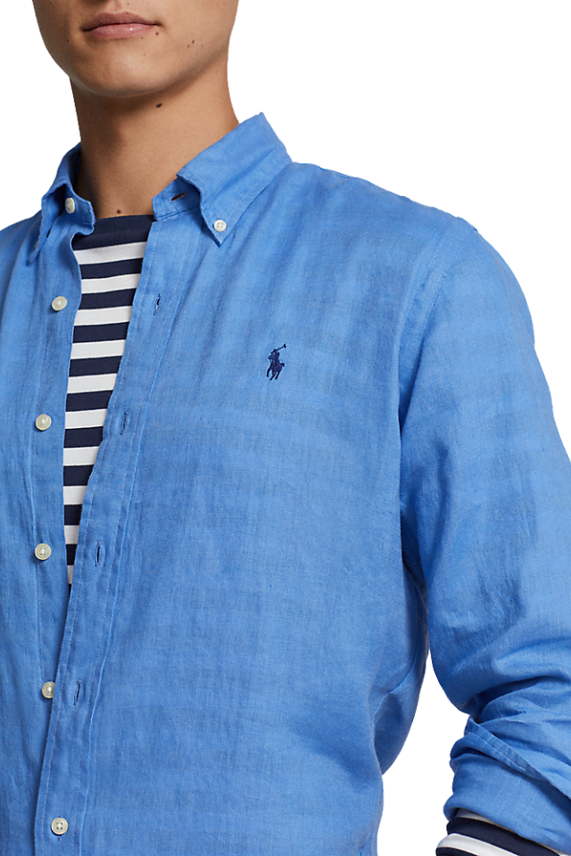 Custom Fit Linen Shirt - Summer Blue