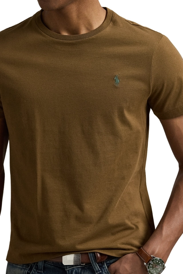 Custom Slim Fit Crewneck T-Shirt - Brown